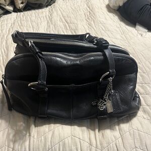 Rare Coach Vintage Oversized Midnight Black Leather Satchel